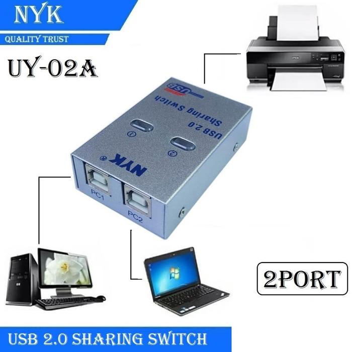 Gambar Auto Switch Usb Printer 2 Port 2Port 4 Port Sharing Switcher USB 2.0 - 2 PORT dari BORONG KOMPUTER undefined Tokopedia