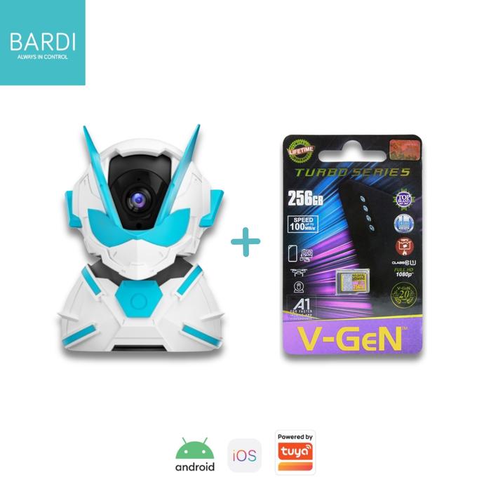 Gambar SPECIAL EDITION BARDI CCTV BARDION (DualBand Version) - Kamera Wifi Pintar Otomatis Camera Sistem Keamanan - IPCAM+VGEN256GB dari BARDI Smart Home undefined Tokopedia