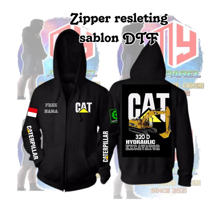 Gambar Hoodie zipper sablon DTF excavator Caterpillar 320D/Jaket pria wanita - Hitam, M dari Mabez 6 OLLSHOP undefined Tokopedia