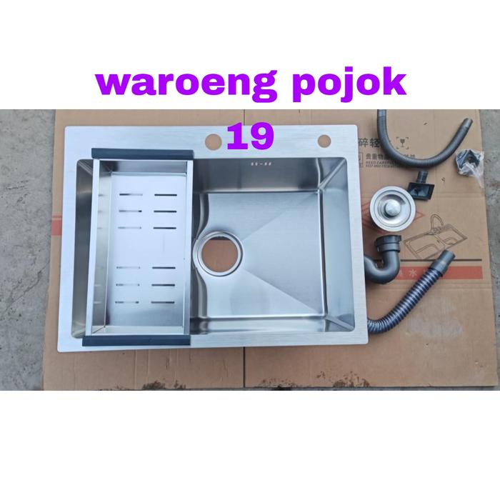 Gambar KITCHEN SINK 6045 STAINLESS/BAK CUCI PIRING 1 LOBANG - body only dari waroeng hari39 undefined Tokopedia