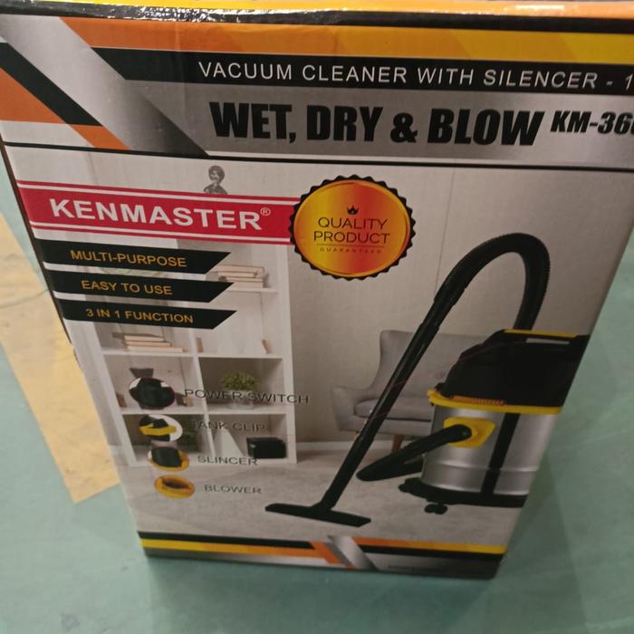 Gambar Vacuum cleaner kenmaster KM-360 15L wet and dry blow 3 in 1 dari QUEEN TECHNIC undefined Tokopedia