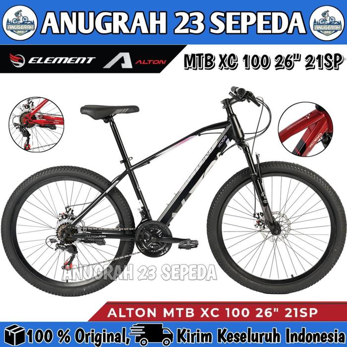 Gambar Sepeda Gunung Element MTB ALTON XC 100 21 Speed Ukuran 26 Inch - Black dari Anugrah 23 sepeda undefined Tokopedia