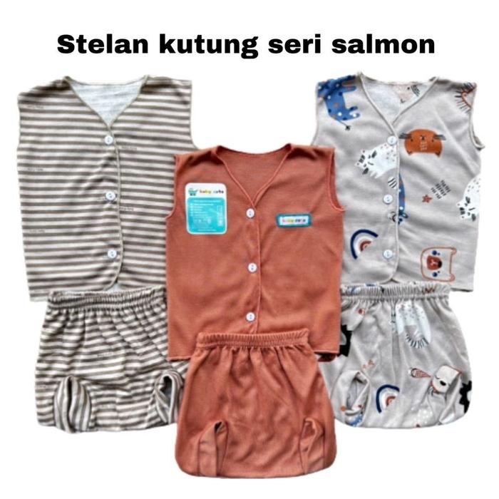 Gambar Paket Premium Printing Perlengkapan Baju Celana Bayi Baru Lahir 0-12 - SALMON KUTUNG, M dari Hasea_Shop undefined Tokopedia