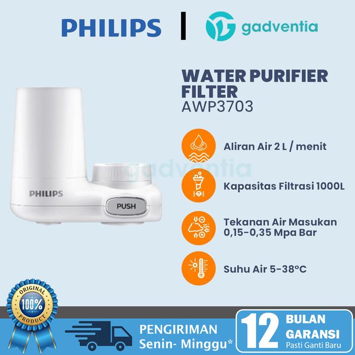 Gambar Philips Water Purifier OnTap Genuine Filter Air Wastafel Dapur AWP3703 - WATER PURIFIER dari GADVENTIA undefined Tokopedia