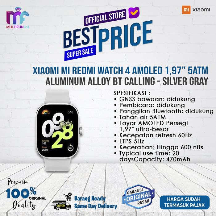 Gambar Xiaomi Mi Redmi Watch 4 Amoled 1,97" 5ATM Aluminum Alloy BT Calling - Silver Grey dari Multifungsi ID undefined Tokopedia