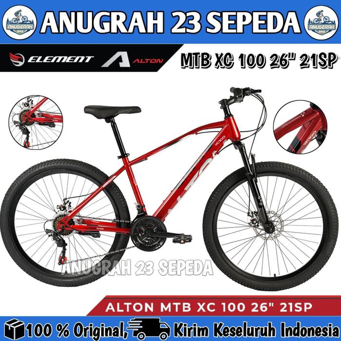 Gambar Sepeda Gunung Element MTB ALTON XC 100 21 Speed Ukuran 26 Inch - Black dari Anugrah 23 sepeda undefined 5 Tokopedia