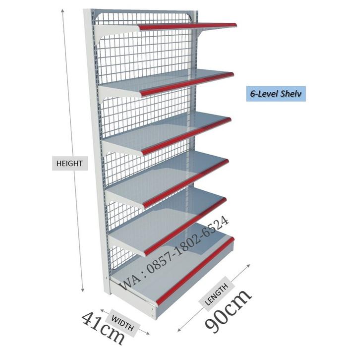 Gambar Rak Toko Minimarket Single Tipe DC-15 Rak Display Import - SINGLE 6 SUSUN, TINGGI 180CM dari GALERI RAK IMPORT undefined Tokopedia