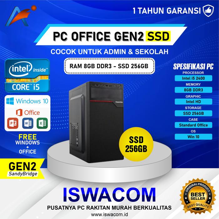 Gambar PC Komputer Rakitan CPU Kantor Admin Office Core i5 Fullset LED 19in - PC ONLY dari Iswa IT store undefined Tokopedia