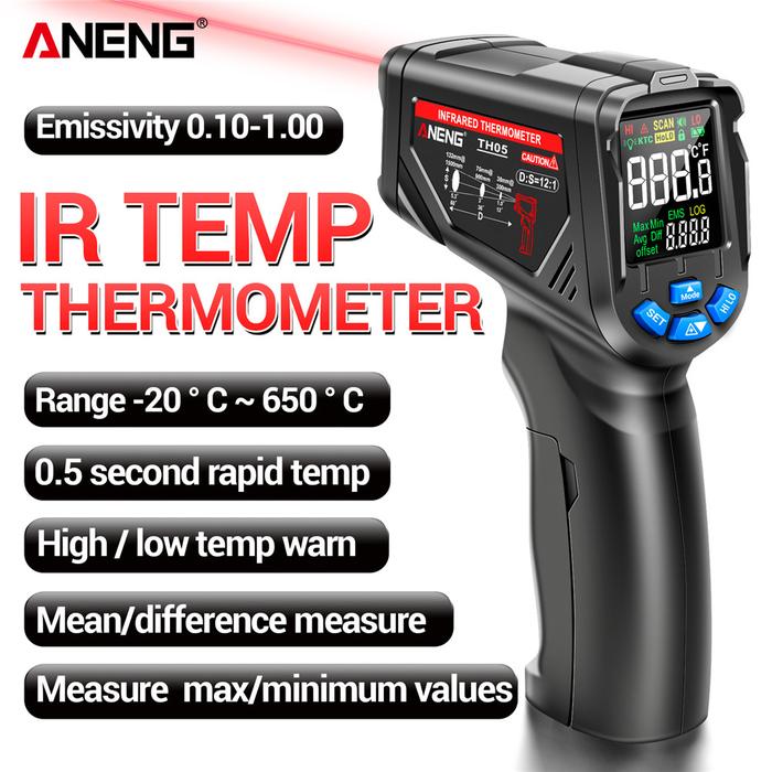 Gambar termometer tembak digital laser infrared-thermogun-ukur suhu objek - ANENG TH05 dari KJ aksesoris elektronik undefined Tokopedia