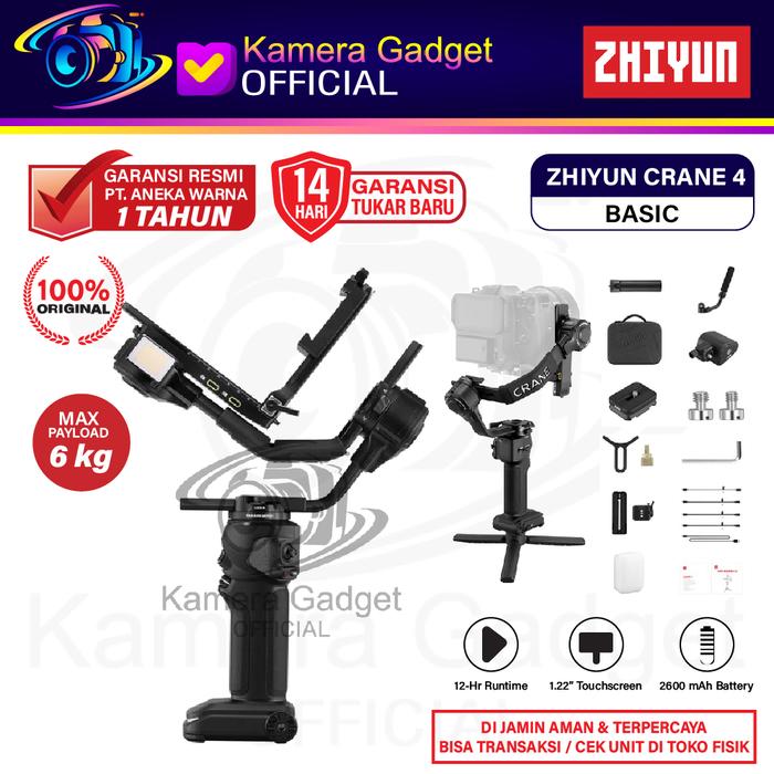 Gambar Zhiyun CRANE 4 3-Axis Handheld Gimbal Stabilizer ZhiyunTech Original dari Kamera Gadget Official undefined Tokopedia