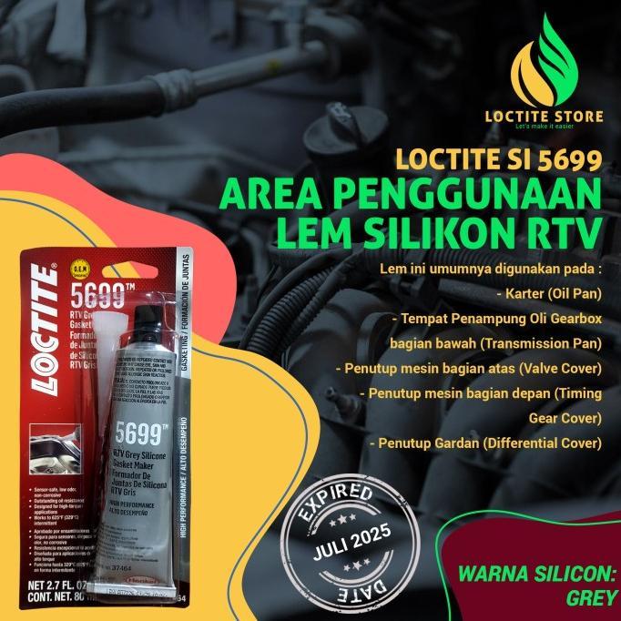 Gambar LEM SILIKON GASKET RTV UNTUK PAKING DAN RADIATOR LOCTITE SI 5699 80ML dari romli onlen45 undefined Tokopedia