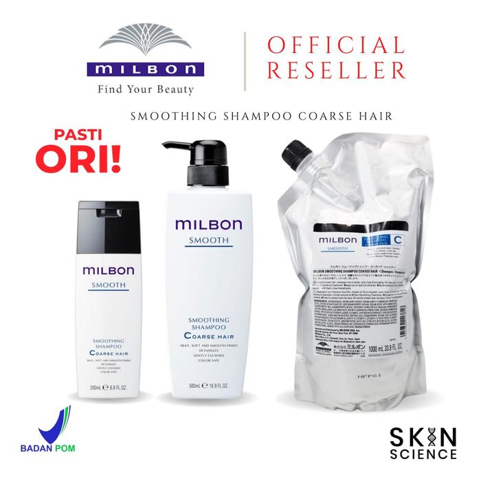 Gambar Milbon Smoothing Coarse Hair Shampoo untuk Rambut Tebal & Kasar - 1000 ML dari SKIN SCIENCE JKT undefined Tokopedia