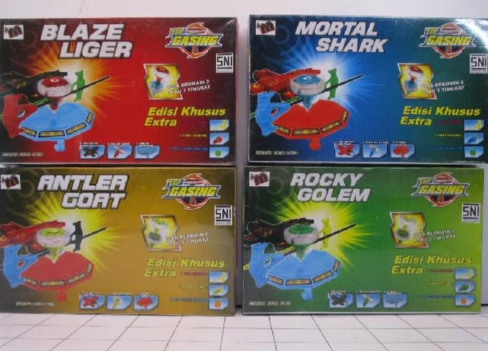 Gambar MAINAN GASING ANAK SUPER HYBRID BLADE BEY BLADE GANGSING BAY BLADE - blaze liger dari Brillian Toys undefined Tokopedia