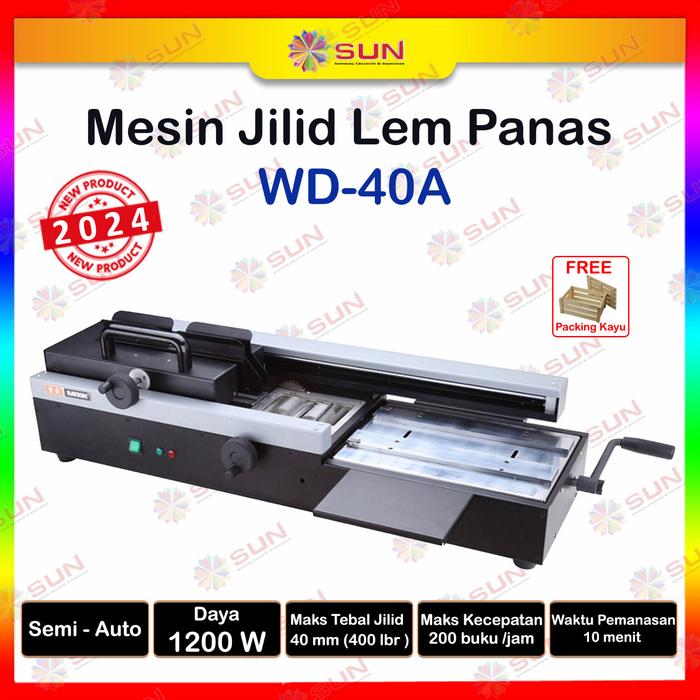 Gambar Mesin Jilid Lem Panas Semi Automatic WD-40A Ukuran A3 - Softcover Hardcover Kualitas Premium / Penerbit ( Mesin Binding untuk jilid percetakan, fotocopy ) - WD40A, Surabaya dari Sun Indonesia undefined Tokopedia