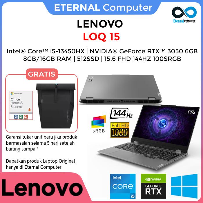 Gambar Lenovo Loq 15 I5 13450hx rtx3050 6gb/ 8gb 512gb w11+ohs 15.6 fhd 144hz - UNIT ONLY, 12GB/512SSD dari Eternal Computer Kota Depok Tokopedia