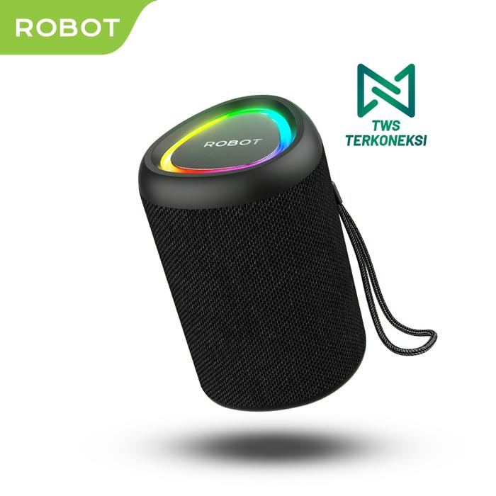 Gambar ROBOT RB120 Wireless Bluetooth Speaker RGB Waterproof IPX4 TWS 5.3 - Hitam dari QUEEN id Official undefined Tokopedia