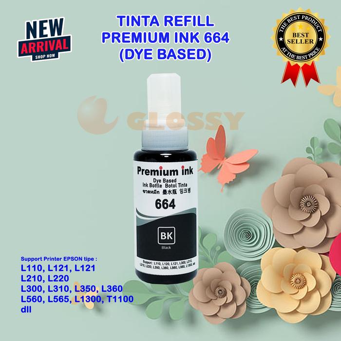 Gambar Tinta EPSON 664 Premium  L110 L210 L300 L565 L120 L1300 - Black dari GLOSSY PRINT undefined Tokopedia
