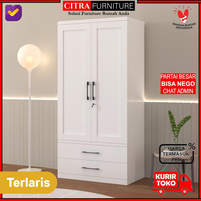 Gambar SHUMO Lemari Pakaian Baju Besi 2 Pintu Ayun Swing Neo Classic - MOTIF-A, DIRAKIT dari Citra furniture undefined Tokopedia