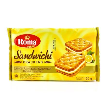 Gambar ROMA SANDWICH CRACKERS LEMON 120GR - BISKUIT CREAM CREACKERS SANDWICH dari Cari Mart undefined Tokopedia