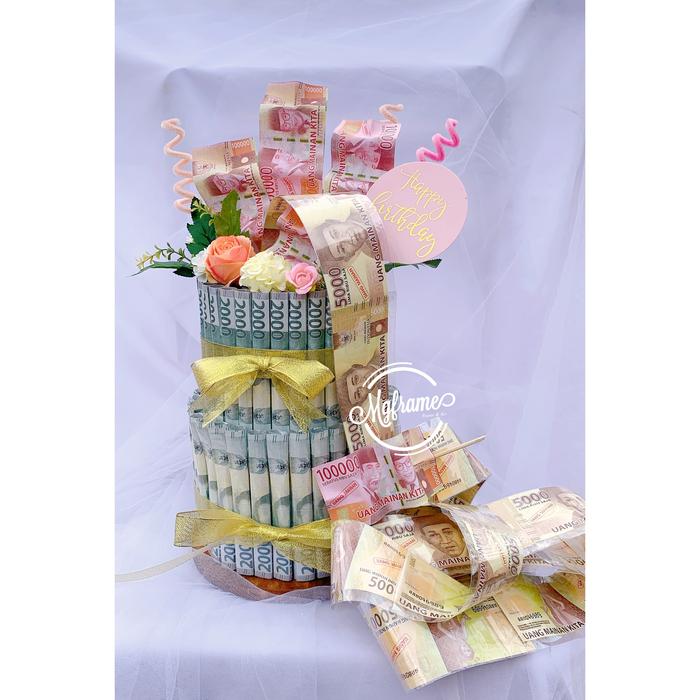 Gambar Tower money cake uang tarik hadiah kue ulang tahun uang - 1 susun dari MGFRAME undefined Tokopedia