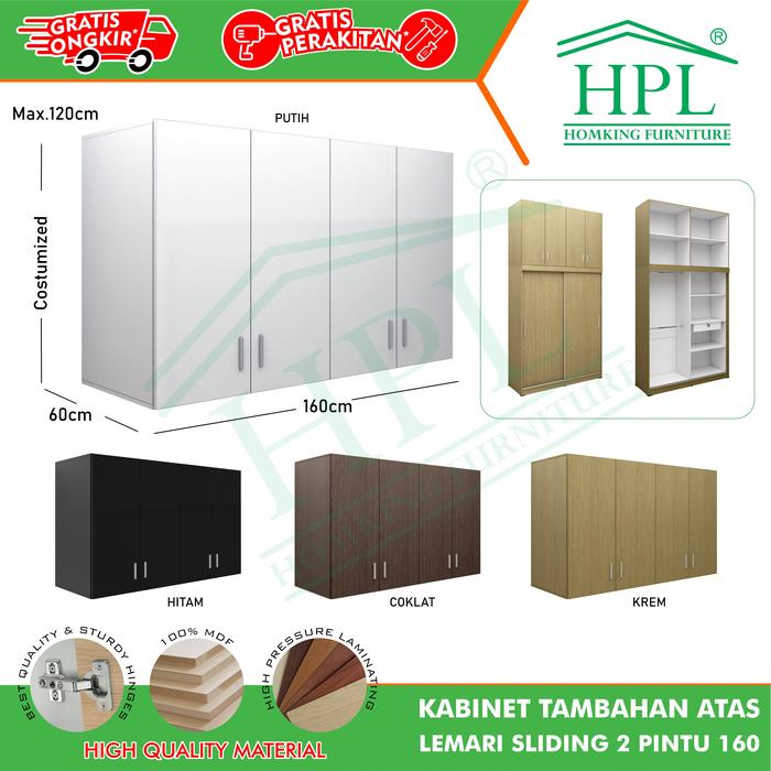 Gambar Lemari Pakaian HPL Sliding Door 2 Pintu 160 Kaca Transparan-Gamis-longdress-walk in closet - Kabin Atas dari HOMKING Furniture undefined Tokopedia