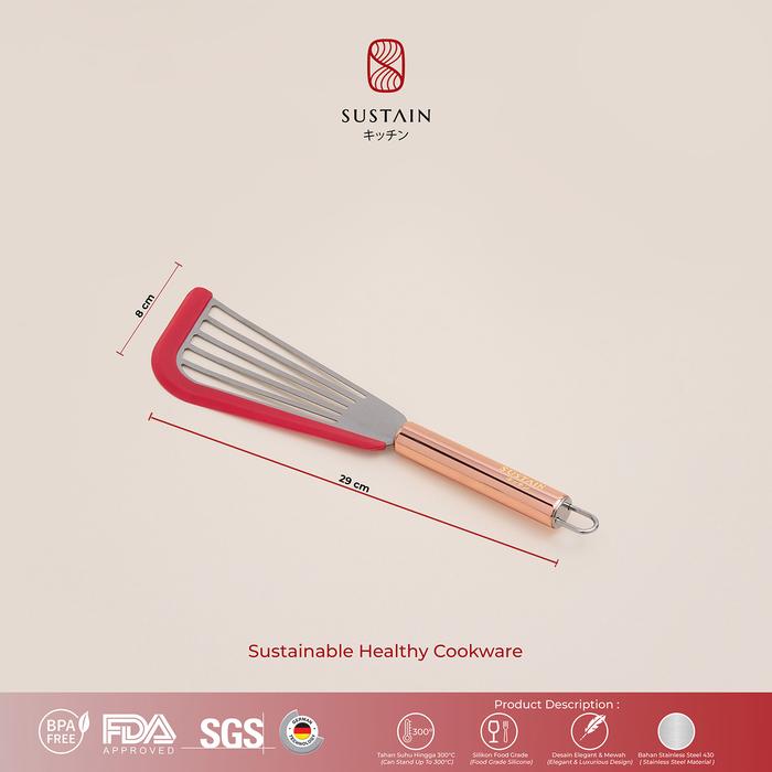 Gambar Sustain Spatula Sutil Silikon Gagang Stainless Food Grade - Fish Spatula dari Sustain Indonesia undefined Tokopedia