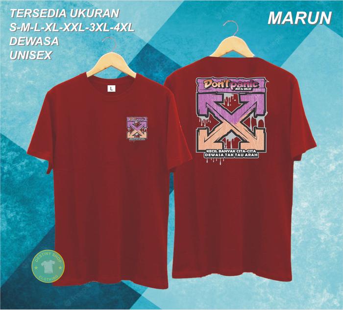 Gambar DONT PANIC PDK Pakaian Atasan Pria Kaos Gambar dan Kata Lucu - MAROON, XL dari destiny_shop undefined Tokopedia