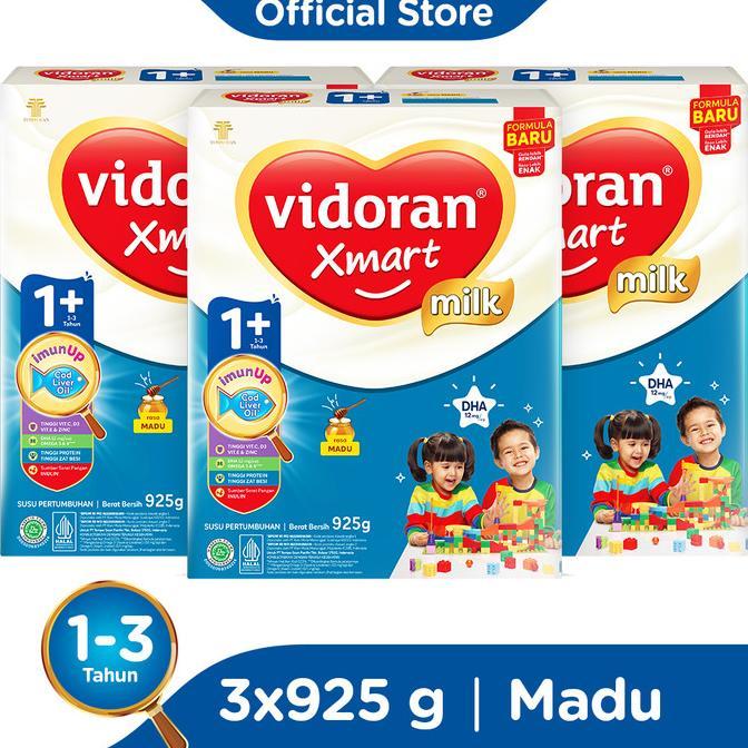 Gambar BEST SELLER VIDORAN XMART 1+ IMUN UP SUSU FORMULA MADU [925 G/3 BOX] dari arkaestoremall undefined Tokopedia