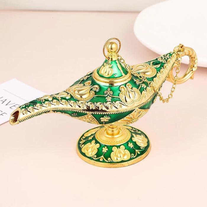 Gambar Legenda Vintage Lampu Aladdin Lampu Sihir Jin Berharap Kerajinan Dekor - Hijau, S dari yugokembar JkT undefined Tokopedia