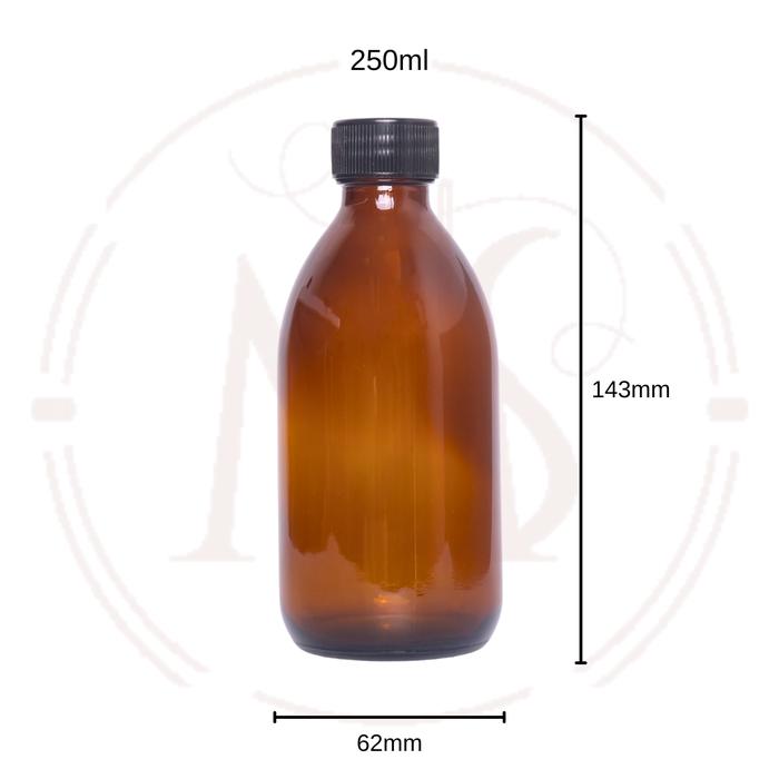 Gambar Botol Syrup Kaca 250ml Amber / Botol Kaca 250ml - Tutup Plastik - Hitam dari EEL Packaging Store undefined Tokopedia