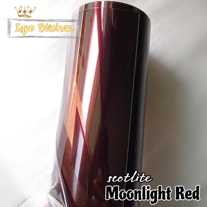 Gambar STICKER SCOTLITE MOONLIGHT RED FANCHI SKOTLET HITAM LEMBAYUNG MERAH - MOONLIGHT RED dari sticker skotlet undefined Tokopedia
