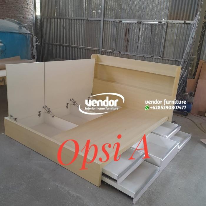 Gambar CUSTOM | Dipan Ranjang Tidur Minimalis HPL Tempat Tidur Industrial - Opsi A, 120x200 dari vendor furniture undefined Tokopedia