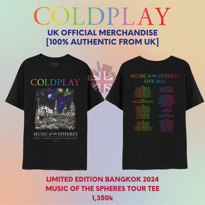 Gambar Coldplay Official Merchandise/Kaos/T-Shirt [100% Original From UK] - BANGKOK 2024 dari RoyalUkStore undefined Tokopedia