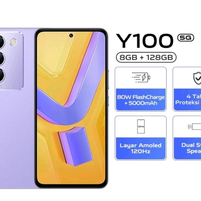 Gambar VIVO Y100 5G RAM 8GB + 8GB ROM 128GB GARANSI RESMI 1 TAHUN - Ungu Anggrek dari VianCollectionn undefined Tokopedia