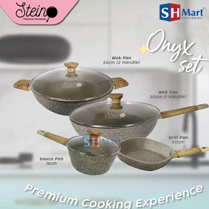 Gambar Steincookware Stein Paket Onyx 4in1 Set Komplit Granit German Original - GRILL PAN 20 CM dari SHMART ELECTRONIC undefined 5 Tokopedia