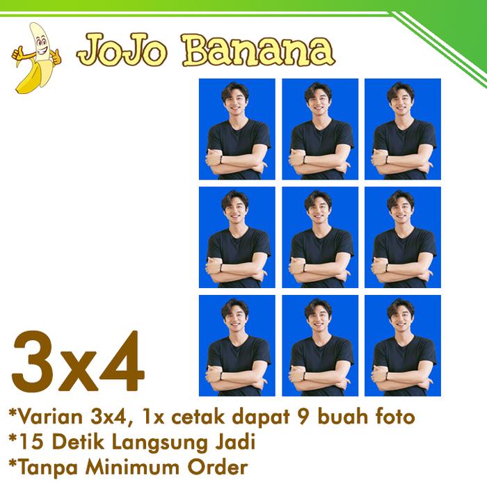 Gambar Cetak Pas Foto 4x6 3x4 2x3 Buku Nikah Kilat 15 Detik Langsung Jadi - 3x4 dari Jojo Banana undefined Tokopedia