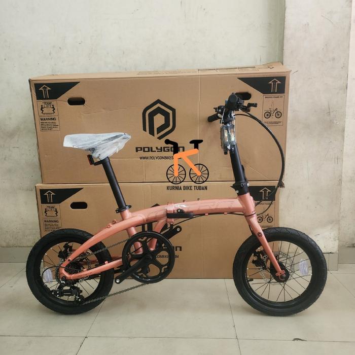 Gambar Sepeda Lipat 16 POLYGON METRO Folding Bike - Merah Muda dari Kurnia Bike Tuban undefined Tokopedia