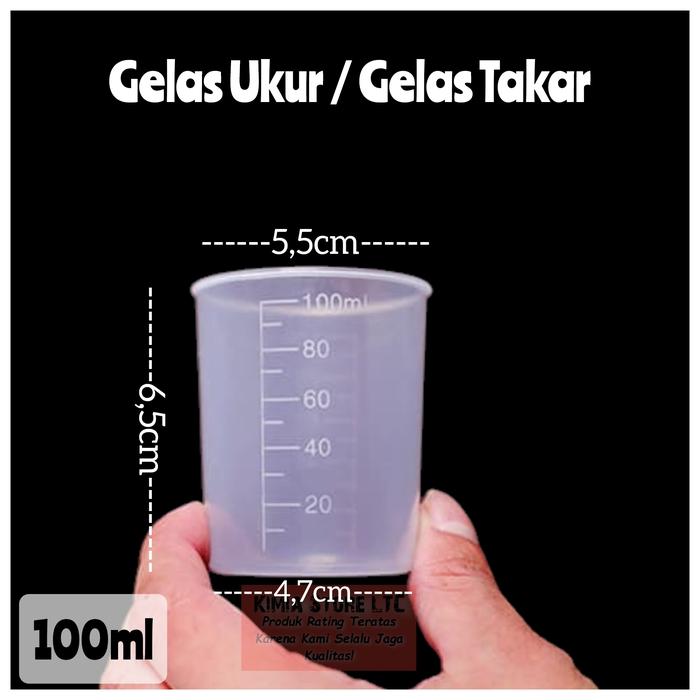 Gambar GELAS UKUR 100ML / GELAS UKUR PLASTIK 100ML / GELAS TAKAR 100ML - 100ML Polos dari Kimia Store LTC undefined Tokopedia