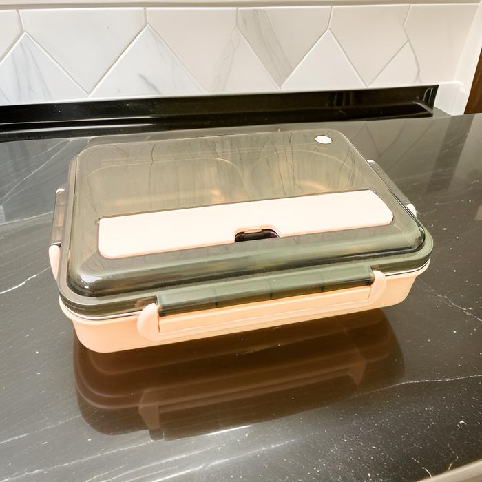 Gambar Kotak Makan / Lunch Box Stainless Tahan Panas Dan Anti Tumpah 1300 ml Tempat Makan Bekal Anak Sekolah - PINK, PRINT UV TMPLTE dari WNG Official Store undefined Tokopedia