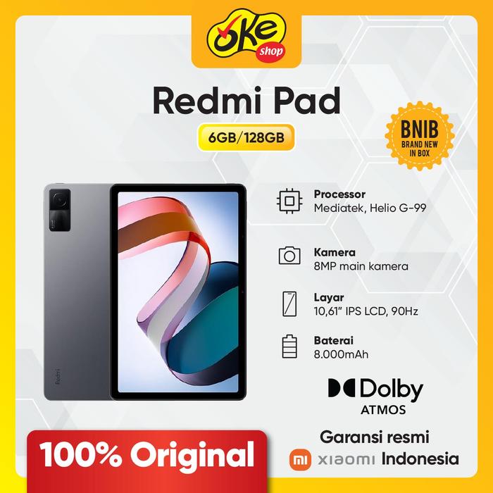 Gambar Xiaomi Redmi Pad 2022 ( Ram 6/128GB ) - Garansi Resmi - Gray dari Okeshop Boulevard Mal Panakkukang undefined Tokopedia