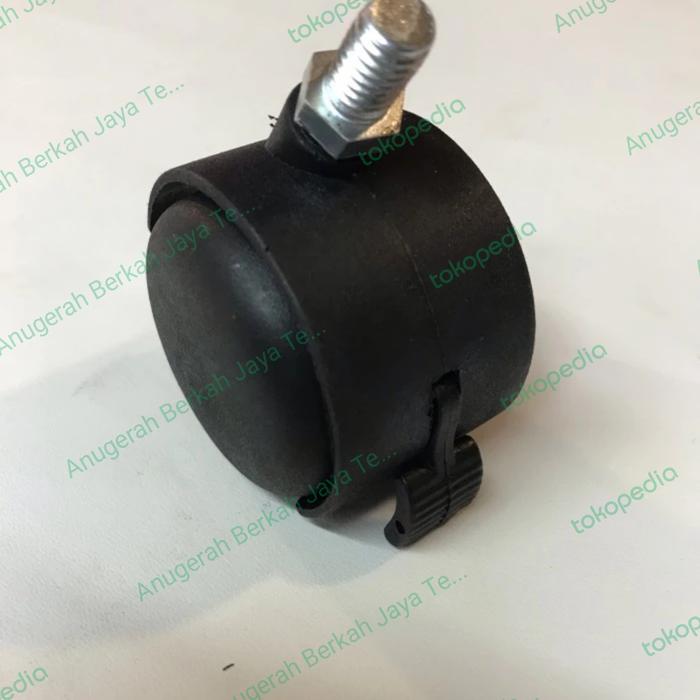 Jual Roda Kursi bangku / Roda Rak 2 inch drat model rem roda plastik ...