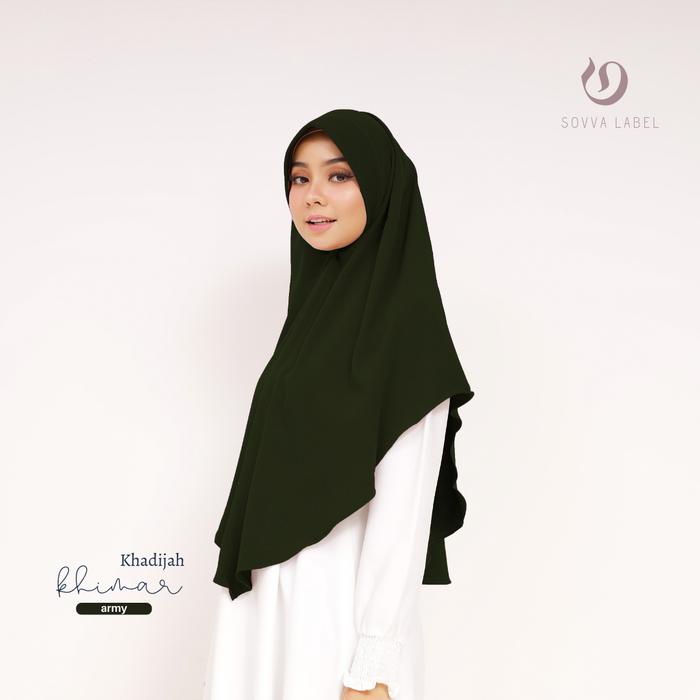 Gambar Sovva Label - Khadijah Khimar Bahan Lady Zara (Princess Stretch) - army, L dari Sovva Label Official undefined Tokopedia