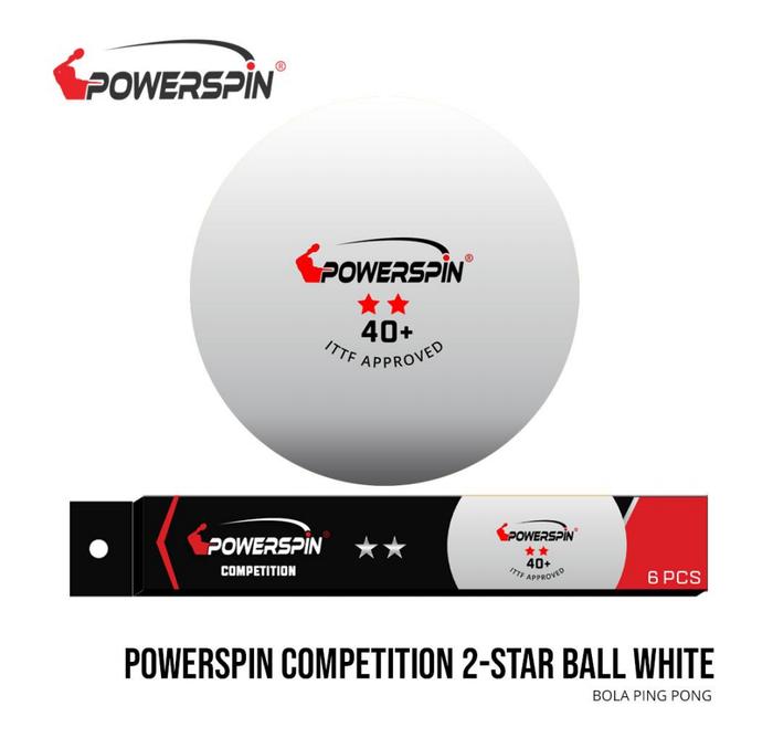 Gambar Bola Tenis Meja Pingpong Ping Pong Powerspin Competition Bintang 2 - Putih dari RAGA SPORTS undefined Tokopedia
