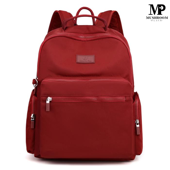 Gambar Ransel Cewek Laptop Waterproof - Tas Laptop Backpack Wanita Pastel - Merah Maroon dari Mushroom Place undefined Tokopedia