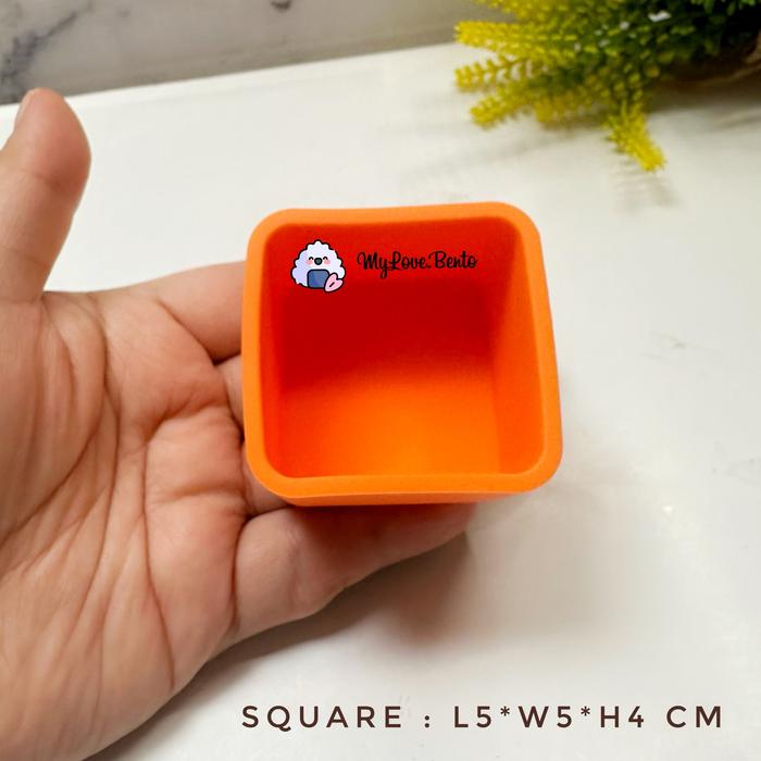 Gambar Silicone Lunch Divider Bento Box Wadah Makanan Kotak Bekal Silikon - Orange Square dari MyLoveBento undefined Tokopedia