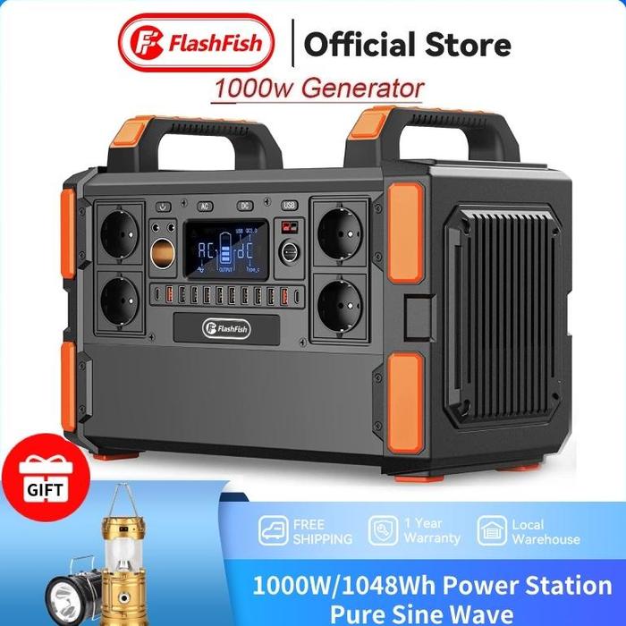Gambar (Ready) Flashfish 1000W Portable Power Station 1048Wh Solar Generator dari Crimsonoutlet undefined Tokopedia