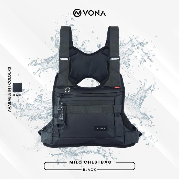 Gambar (Kode. L075L) VONA Milo Chest Bag - Tas Dada Tactical Pria Polyester - Milo Black dari nurulhasp undefined Tokopedia