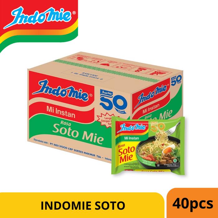 Gambar (1 KARDUS/40pcs) Mie Indomie Soto / Goreng - IndomieSOTO1DUS dari BELLAROSASHOPP undefined 3 Tokopedia