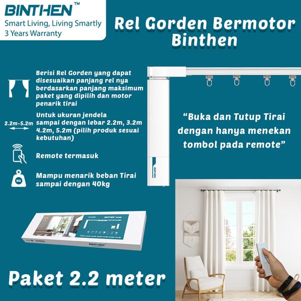 Gambar Binthen Motorized Curtain / Rel Gorden Elektrik Paket 2.2 Meter dari Binthen Indonesia Official Store undefined Tokopedia