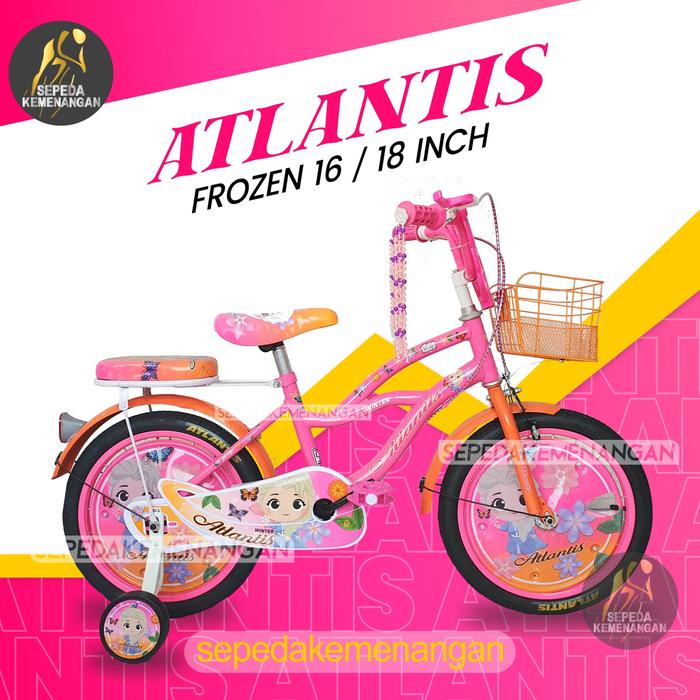 Gambar SEPEDA ANAK MINI ATLANTIS FROZEN UKURAN 16 / 18 INCH - PINK ORANGE, 18 dari SepedaKemenangan undefined Tokopedia